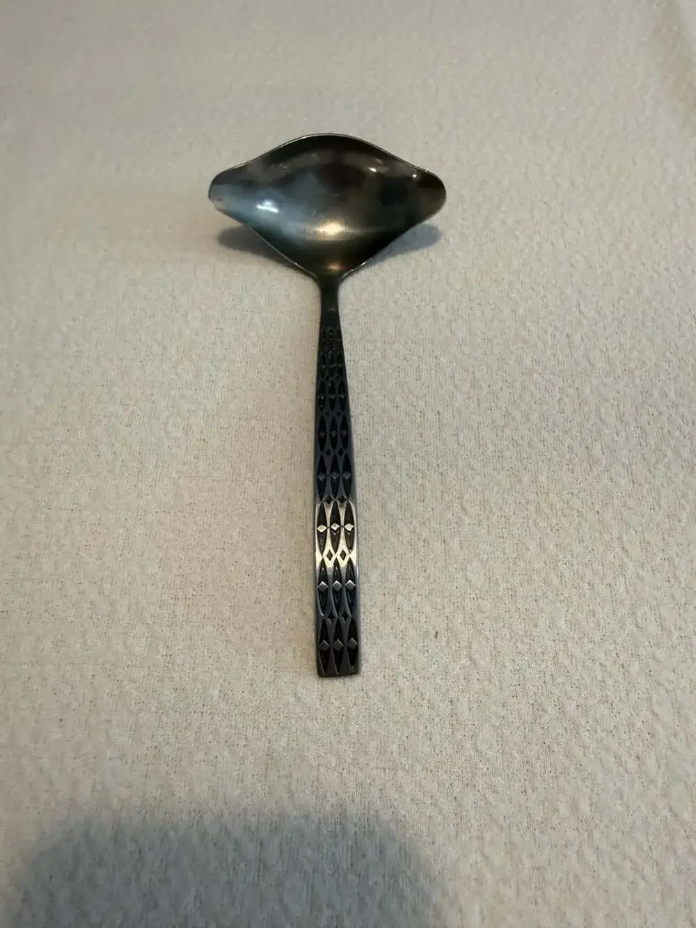 Vintage Stanley Roberts Stainless Japan Gravy Ladle with Diamond Pattern Handle